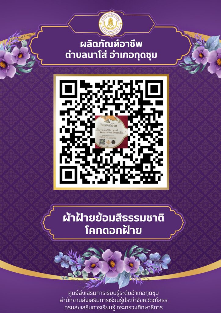 ผลิตภัณฑ์เด่นศูนย์ฝึกอาชีพชุมชน สกร.ระดับอำเภอกุดชุม