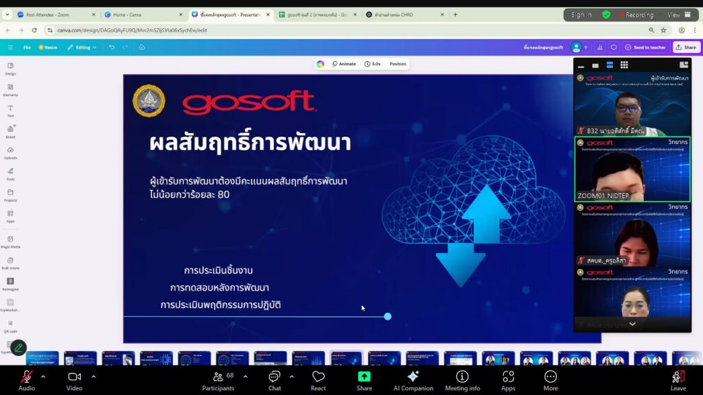 เข้ารับการพัฒนาตามโครงการเสริมศักยภาพครูและบุคลากรทางการศึกษาสู่ทักษะเทคโนโลยีดิจิทัลสำหรับการจัดการเรียนรู้